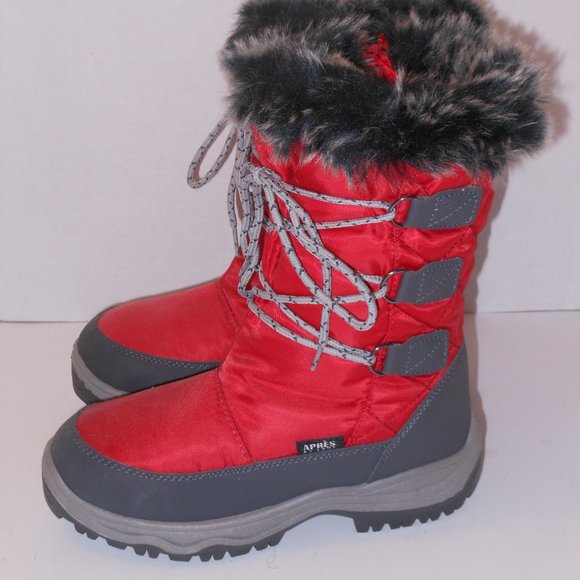 APRES BY LAMO RED & GRAY BOOTS SIZE 6 MEDIUM - Picture 2 of 7